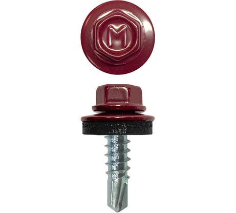 Кровельный саморез Daxmer 4,8x19 мм, RAL 3005, сверло №2, 250 шт. 00000316877