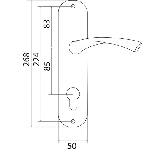 Ручка на планке Trodos AL76/85-L алюминий, никель 204487