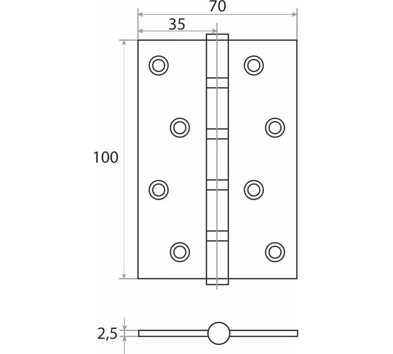 Навес Trodos 100x70x2,5 мм б/к, графит, 2 шт 201117