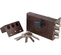 Замок накладной Trodos ЗНЦ алюминий, коричневый 214003
