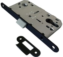 Защелка врезная Trodos SD600ET с фиксацией под цилиндр с овал. планкой, пластик, черный матовый 202213