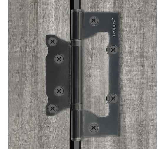 Петля накладная Trodos 125x75x2,5 мм без врезки, б/к, графит, 2 шт 201050