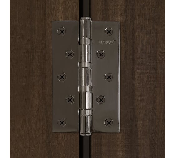 Петля накладная Trodos 125x75x2,5 мм б/к, черный никель, 2 шт 201047