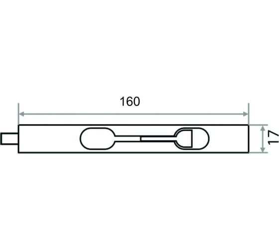 Ригель дверной Trodos L160 торцевой, медь 205047