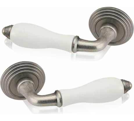 Дверные ручки ADDEN BAU PORCELLANA V214 AGED SILVER 940000001281