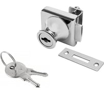 Замок мебельный GTV №407 для стеклянной распашной двери, металлический ключ ZZ-SZ-407-01-S