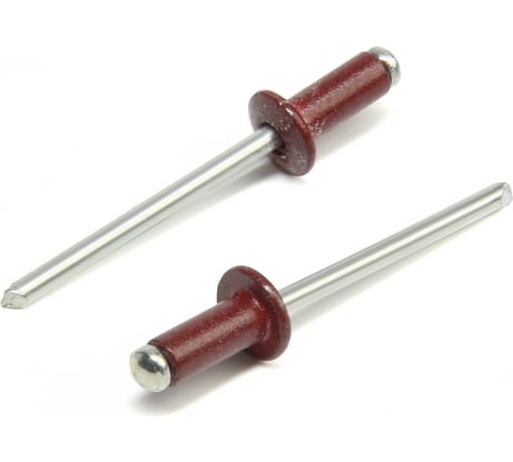 Заклёпки вытяжные ТУНДРА krep, алюминий-сталь, 4x10 мм, красное вино, 50 шт. 9624160