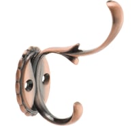 Двухрожковый мебельный крючок Kerron античная медь KR-0110-AC