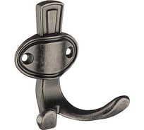 Крючок мебельный двухрожковый Kerron черненый старинный цинк KR-0311-BAZ