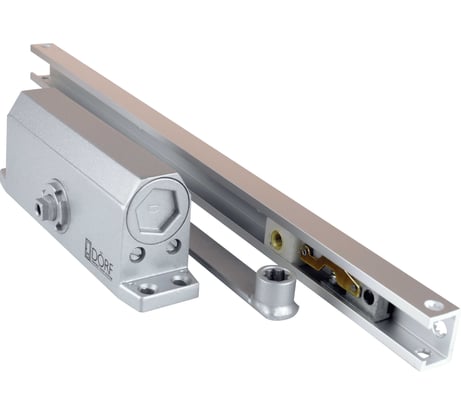 Дверной доводчик со скользящей тягой и фиксацией Hold Open DORF SLIDE_8223 80 кг, серебристый DORF_SLIDE_L8223_silver