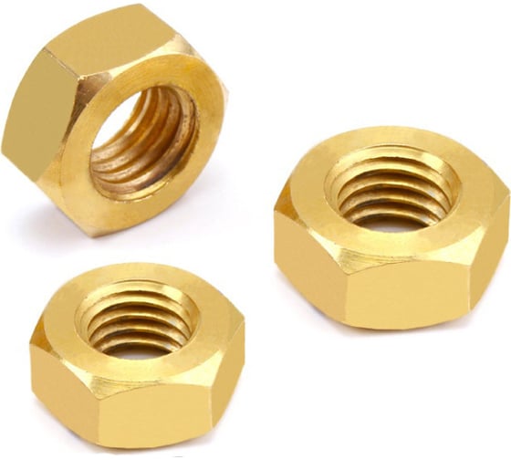 Гайка шестигранная Insparion DIN 934, латунь, М4, 10 шт С1-00001823