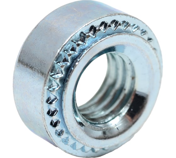 Круглая запрессовочная гайка ЦКИ S М6-0 1,2 мм, цинк, 20 шт. 3105007