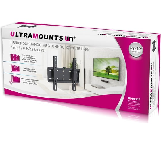 Фиксированный кронштейн для телевизора Ultramounts UM804F