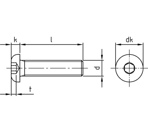 Винт Metiz-A2 ISO 7380-1 M3x8, А2 полукруглая головка внутренний шестигранник, 10 шт. 73801238 10