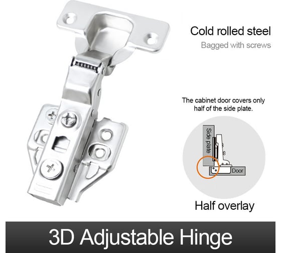 Полунакладная петля с доводчиком Brante 3D clip-on 107034