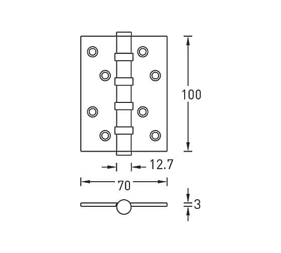 Универсальная петля ARCHIE латунь A010-C 100х70х3-4BB-1B 903087010296