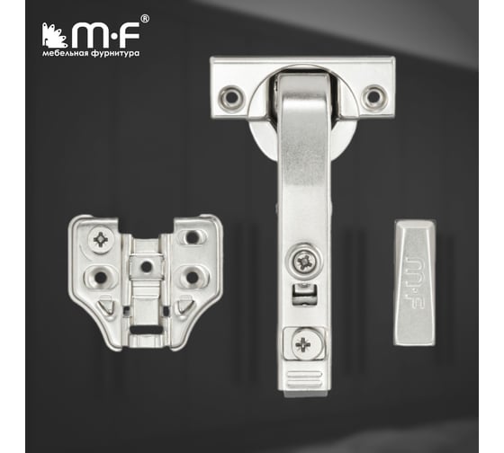 Петля MF Prima All-2-Way 3D, Clip-on, 90 с доводчиком, мягкий ход, никель, в сборе 18108v