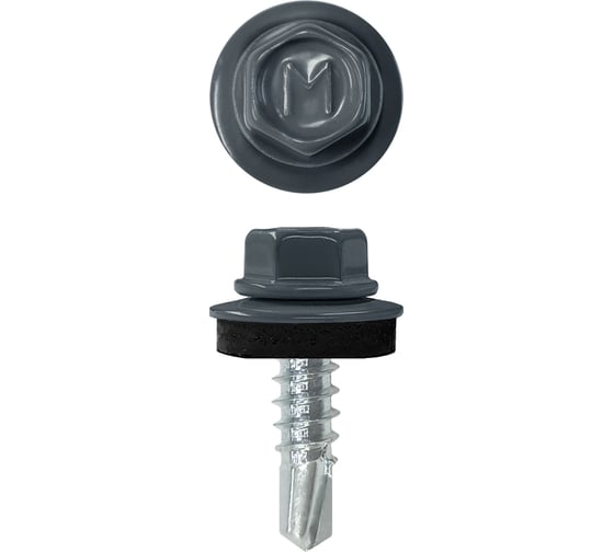 Кровельный саморез Daxmer 4,8x19 RAL 7016 сверло №2, 400 шт 00000435315