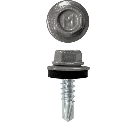 Кровельный саморез Daxmer 4,8x19 RAL 9007 сверло №2, 250 шт 00000340019 1