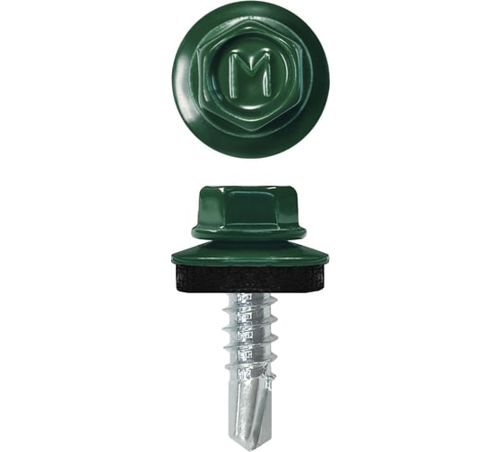 Кровельный саморез Daxmer 4,8x19 RAL 6020 сверло №2, 250 шт 00000318479