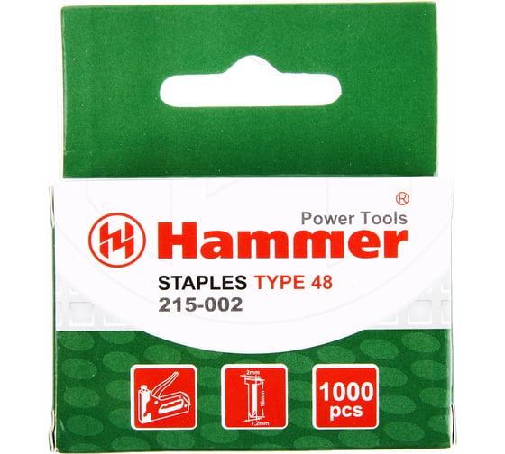 Гвозди Flex 215-002 (1000 шт; 16х1.2 мм; T-образные; тип 48) для степлера HAMMER 34944
