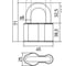 Замок навесной SCHLOSS 76012 PL-16/45-L алюминий (6/72) тов-139646 2