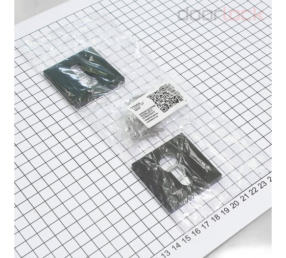 Ключевина под цилиндр Doorlock DL ES02/S/С Slim Black черная, квадратная розетка, пара 73263