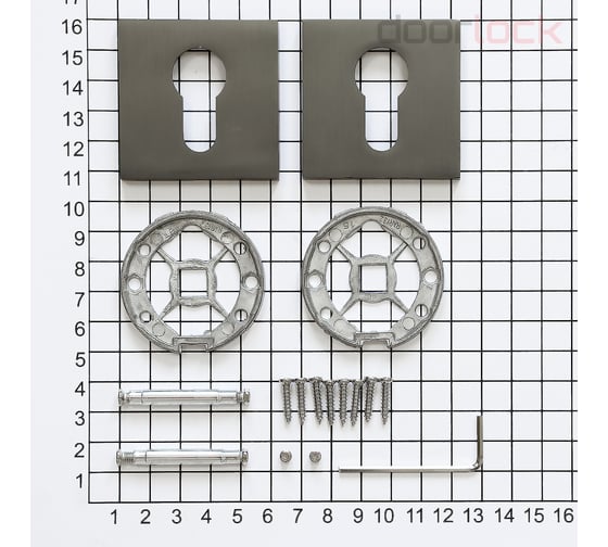 Ключевина под цилиндр Doorlock DL ES02/S/С Slim GR графит, квадратная розетка, пара 73264