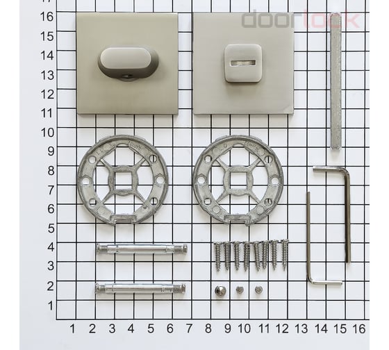 Поворотная кнопка Doorlock DL TK06/S/WC Slim MBSN матовый никель, квадратная розетка, шток 6мм 73265
