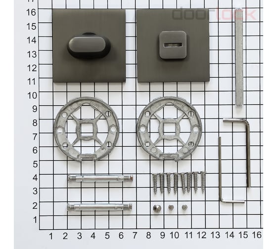 Поворотная кнопка Doorlock DL TK06/S/WC Slim GR графит, квадратная розетка, шток 6 мм 73269