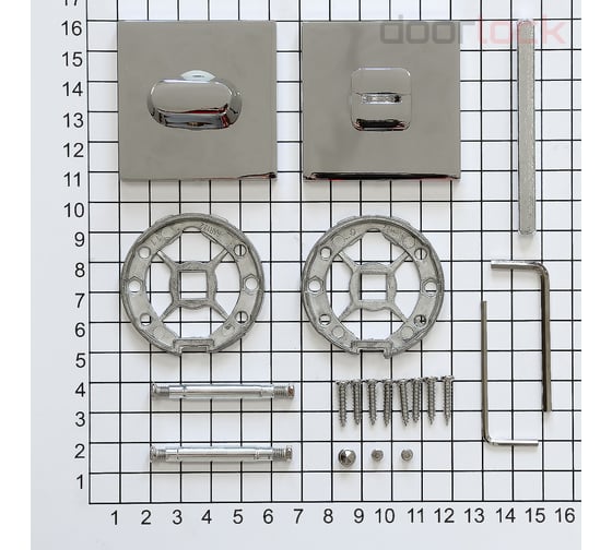 Поворотная кнопка Doorlock DL TK06/S/WC Slim CP полированный хром, квадратная розетка, шток 6 мм 73267