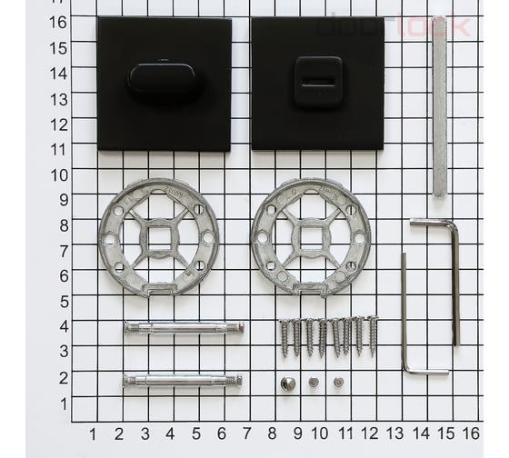 Поворотная кнопка Doorlock DL TK06/S/WC Slim Black черная, квадратная розетка, шток 6мм 73268