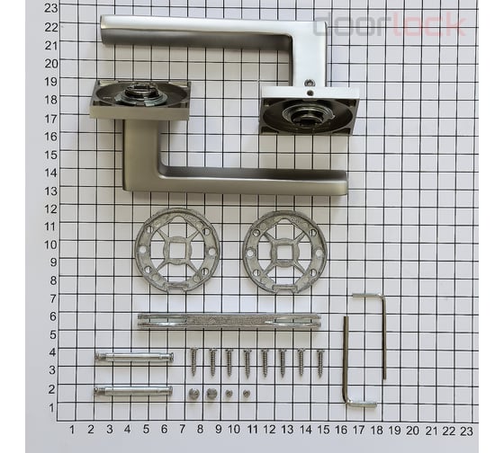 Ручка Doorlock DL Stone A43S Slim MBSN матовый никель, квадратная розетка, толщина двери 35-55 мм 73246
