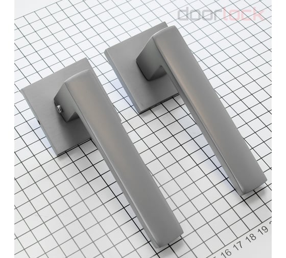 Ручка Doorlock DL Stone A43S Slim MBSN матовый никель, квадратная розетка, толщина двери 35-55 мм 73246