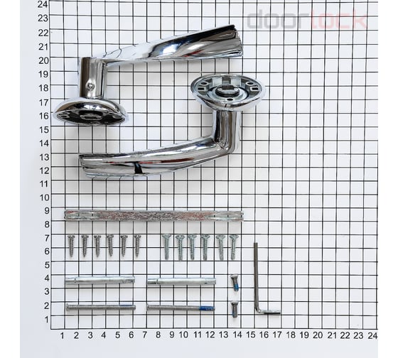 Ручка Doorlock DL Vega A23R CP полированный хром, толщина двери 55-85мм 73236