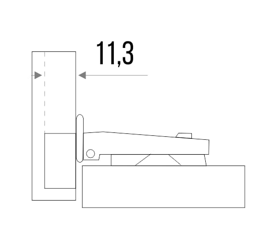 Петля мебельная Trodos накладная CLIP-ON с доводчиком 3D 109гр, 2шт 314015-3