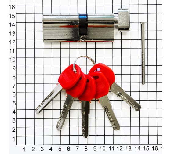 Цилиндр Doorlock V K2300Z N серия Variant, никелированный, 35xK45мм, кл/пов. кнопка, 5 перф.ключей 79034