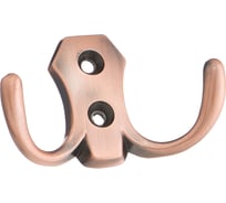 Двухрожковый мебельный крючок Kerron античная медь KR-0020-AC