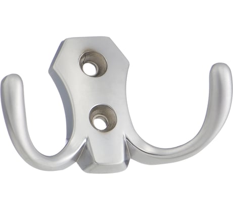 Двухрожковый мебельный крючок Kerron матовый хром KR-0020-SC