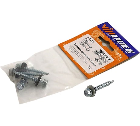 Кровельный саморез VIPкрепеж цинк 4,8/38 4шт 11004 VIP