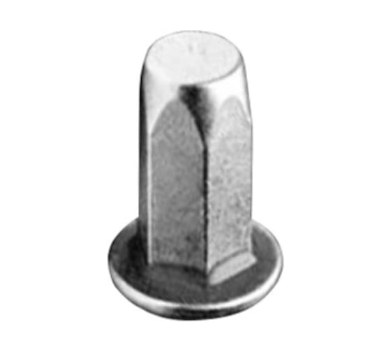 Заклепка-гайка ЦКИ м6x22, плоский, шестигранная, закрытая, сталь, цинк, rex, 20 шт. 75609