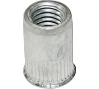 Заклепка-гайка ЦКИ м4, плоский уменьшенный, рифленый, сталь, цинк, bralo, 25 шт. 10942