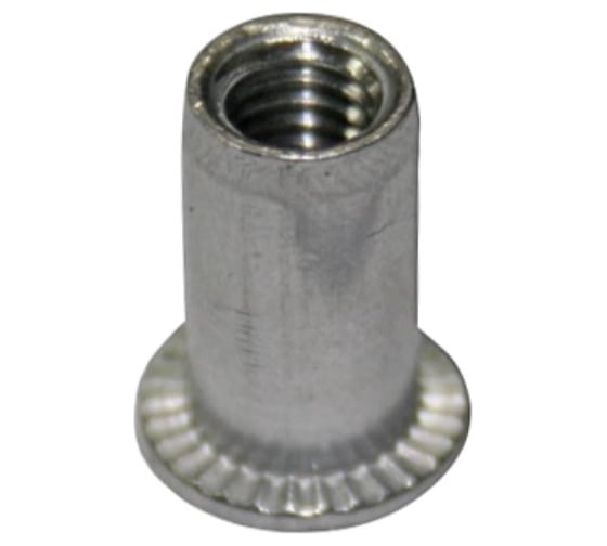 Заклепка-гайка ЦКИ м6x15.5, плоский, рифленый, сталь, цинк, rex, под пакет 0.5-3 мм, 100 шт. 77024 1