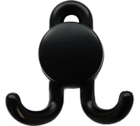 Крючок мебельный Trodos DMZ-30020 2-рожковый, сплав ЦАМ, черный матовый 303733