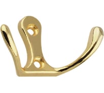 Крючок мебельный Trodos ZY-110М 2-рожковый, сплав ЦАМ, золото 302028