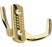 Крючок мебельный Trodos ZY-201В 2-рожковый, сплав ЦАМ, золото 302076