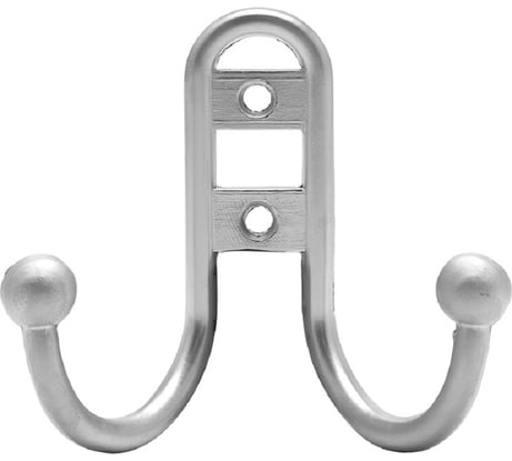 Крючок мебельный Trodos ZY-208В 2-рожковый, сплав ЦАМ, хром матовый 302134