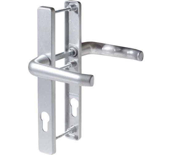 Гарнитур профиль на накладке Doorlock PH92/30 RAL9006 серебр. межосевое расст. 92мм 05477