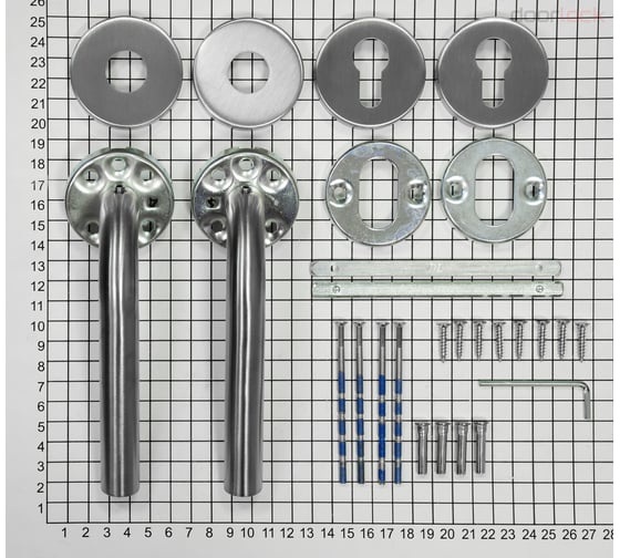 Гарнитур Doorlock DL 050/F-55 PZ Rt нержавеющая сталь универсальный монтаж DLshtift, А=35-75мм, шпиндель 8мм 73325