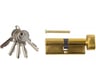 Цилиндровый механизм "МАСТЕР" Зубр тип "ключ-защелка", цвет латунь, 5-PIN, 80мм 52103-80-1